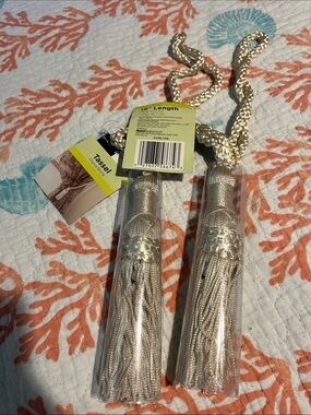 Unbranded Cream Curtain Tassel Tiebacks - Pair